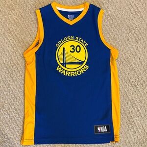 NBA Golden State Warriors Blue and Gold Jersey Curry kids Jersey